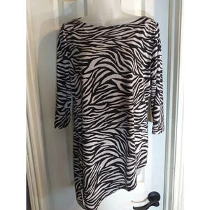 Travelers Collection By Chicos Black Brown Zebra Sz 0 Bust 38 Length 23÷…